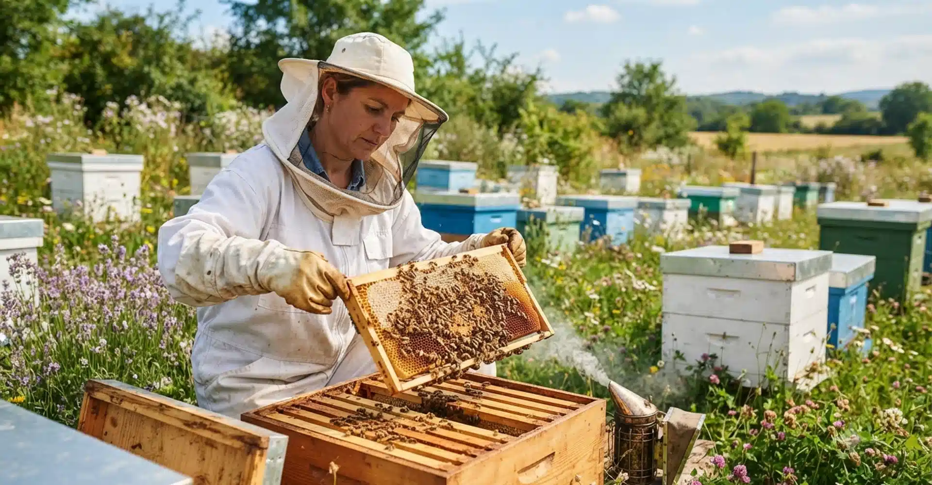 Beekeeping at Hilltop Farm in Suffield, CT